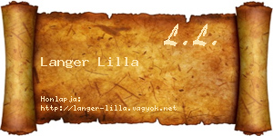 Langer Lilla névjegykártya